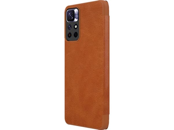 Nillkin Nillkin Qin Case Case för Xiaomi Poco M4 Pro 5G Camera Protector Holster Pouch Cover Flip Cover Brown
