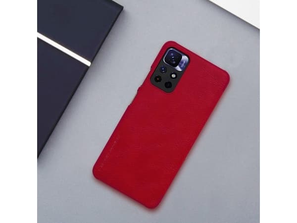 Nillkin Nillkin Qin Case Case för Xiaomi Poco M4 Pro 5G Camera Protector Holster Pouch Cover Flip Cover Brown