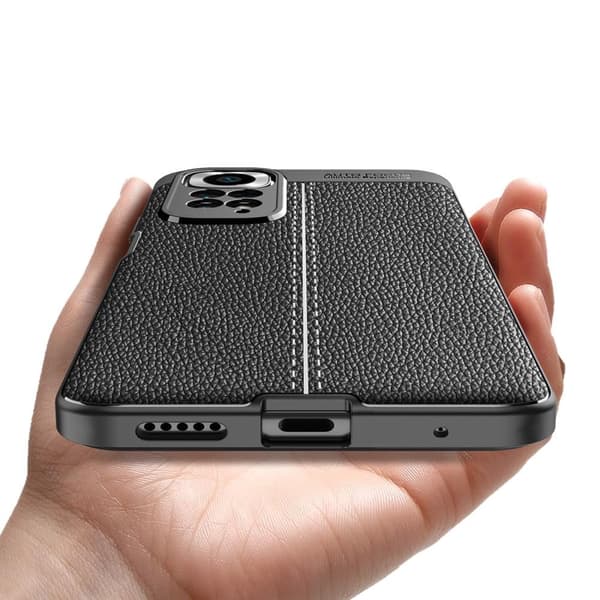 Litchi Texture Soft TPU Case for Xiaomi Redmi Note 11 / Note 11S - Black