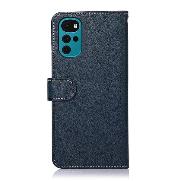 KHAZNEH Motorola Moto G22/Moto E32s 4G Lommebok-deksel - Blå/Brun