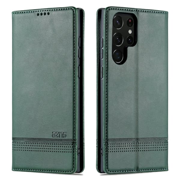 Smidigt Plånboksfodral - Samsung Galaxy S22 Ultra Mörkgrön Mörkgrön