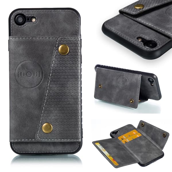 iPhone SE 2022 - Smart Stilrent Retro Skal med Kortfack