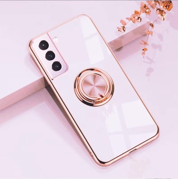 Luxurious Stylish case Samsung S22 ULTRA - with ring stand function Gold