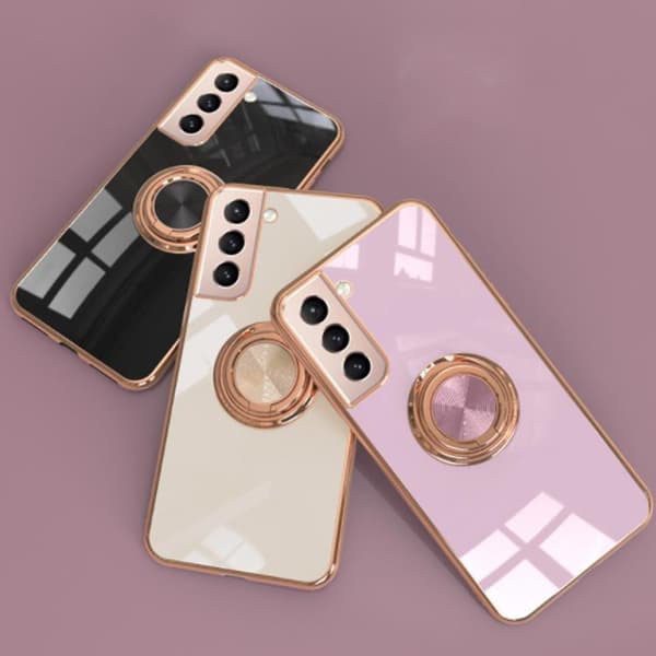 Luxurious Stylish case Samsung S22 ULTRA - with ring stand function Gold Black