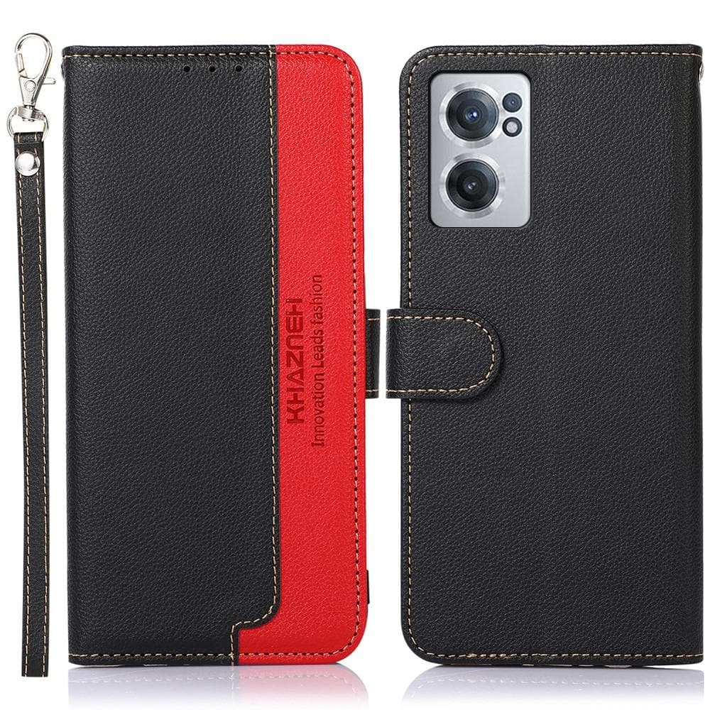 KHAZNEH OnePlus Nord CE 2 Plånboksfodral - Svart/Röd