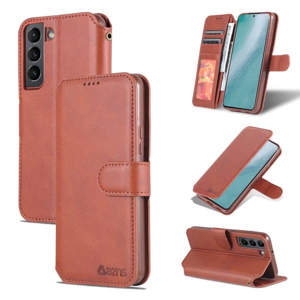 Samsung Galaxy S22 Plus - Praktiskt Plånboksfodral (AZNS) Brun