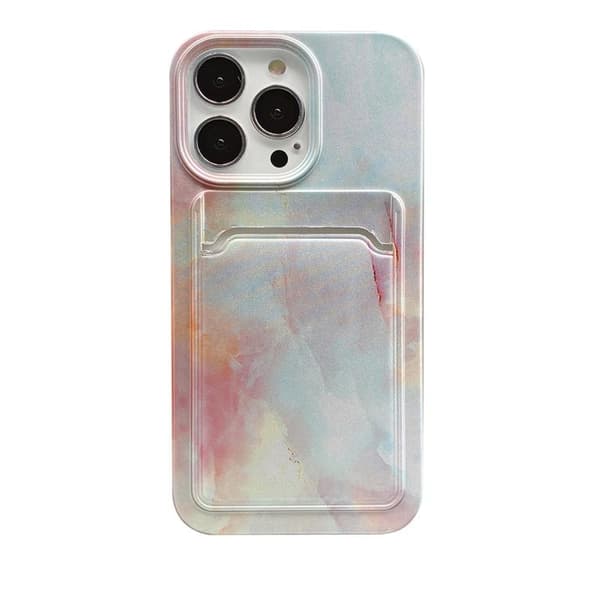 iPhone 13 Pro case with compartment for cards wallet marble galaxy Color marble