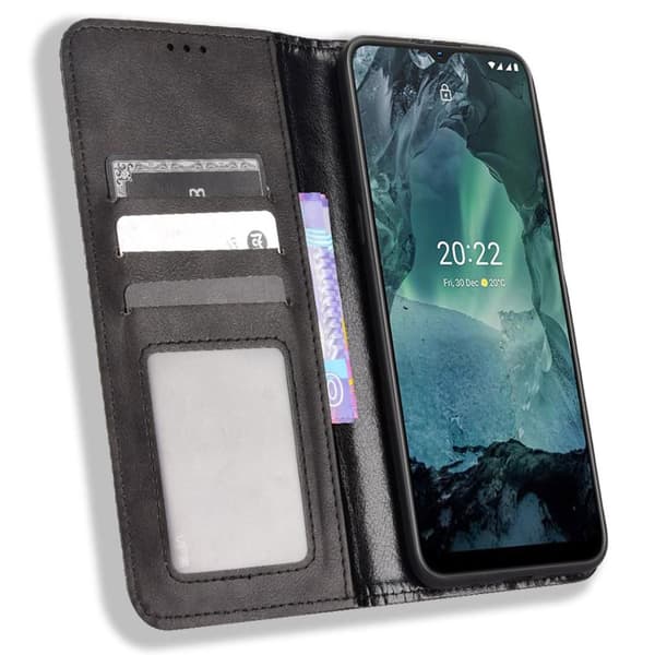 Wallet Stand Flip Phone Case til Nokia G11/Nokia G21 - Sort