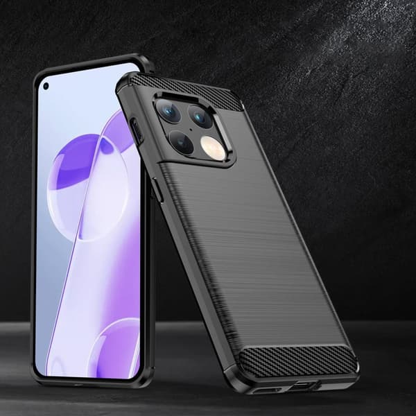 OnePlus 10 Pro - Flexibel Carbon Mjuk TPU Skal - Svart