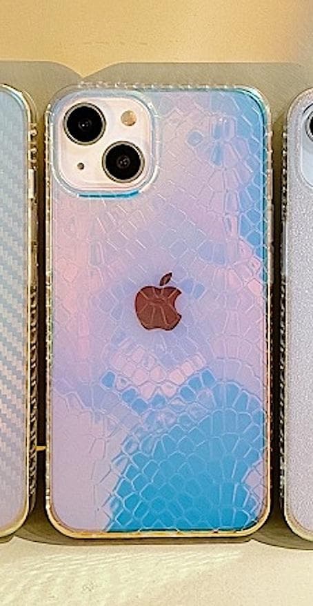 iPhone 13, Pro & Max aurora holografisk cover med fiskeskælmønster iPhone 13 Pro