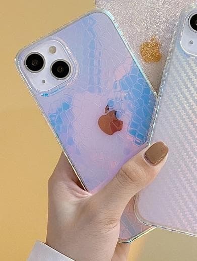 iPhone 13, Pro & Max aurora holografisk cover med fiskeskælmønster