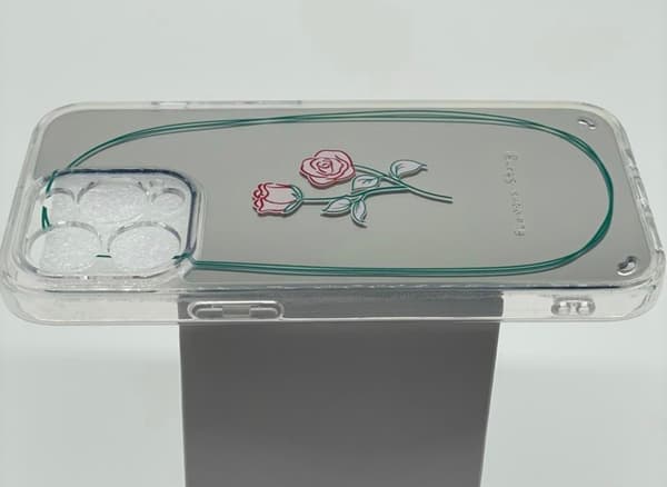 iPhone 13, Pro & Max aurora rose with mirror glass flower