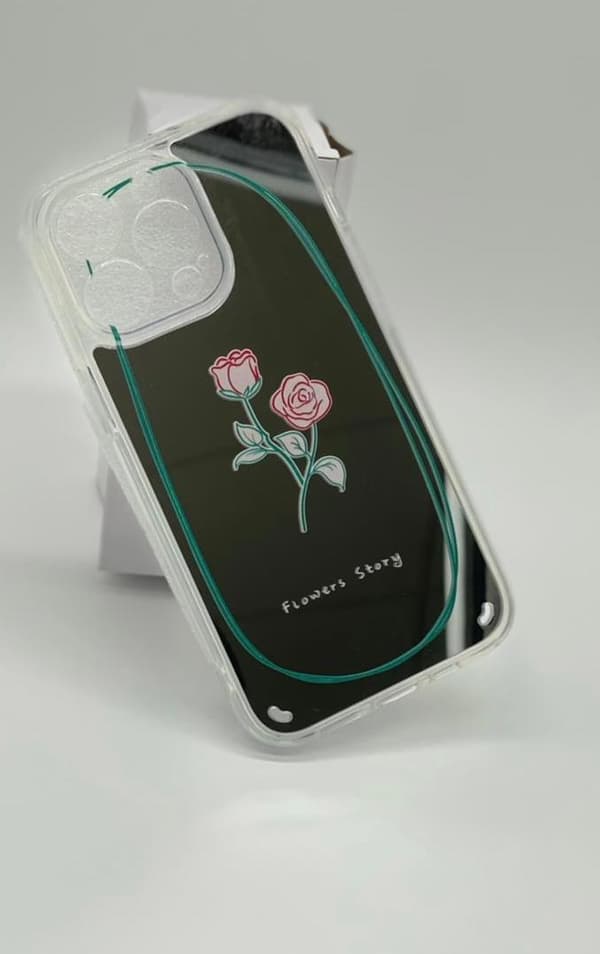 iPhone 13, Pro & Max aurora rose with mirror glass flower iPhone 13