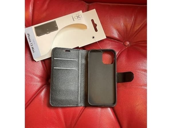 X-Shield - Lommebok for mobiltelefon - polyuretan, termoplast-polyuretan (TPU) - svart - for Apple iPhone 12 mini