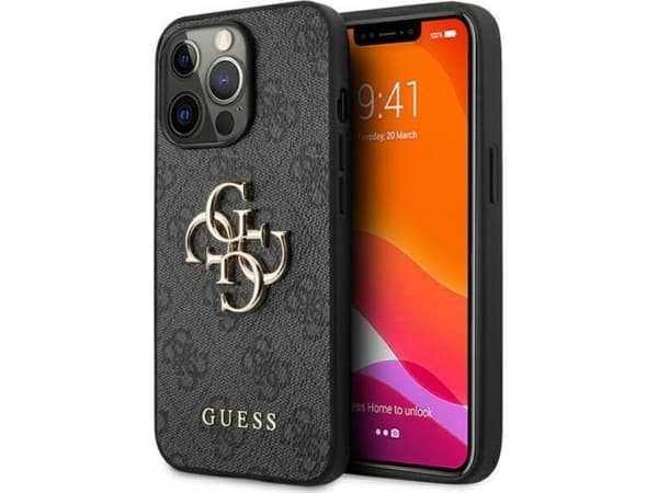 Guess Etui Guess GUHCP13L4GMGGR Apple iPhone 13 Pro szary/grey hardcase 4G Big Metal Logo
