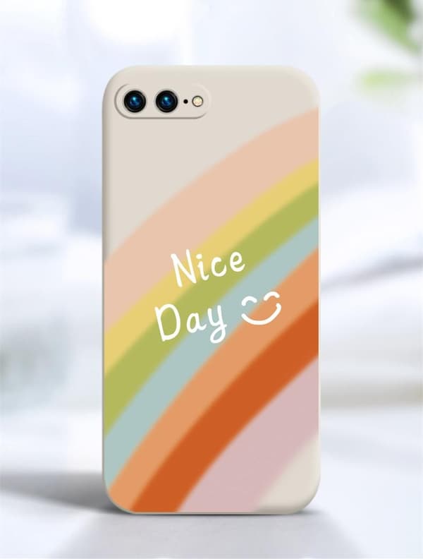 iPhone 13, Pro og Max case rainbow "Nice day" farver 13 Pro