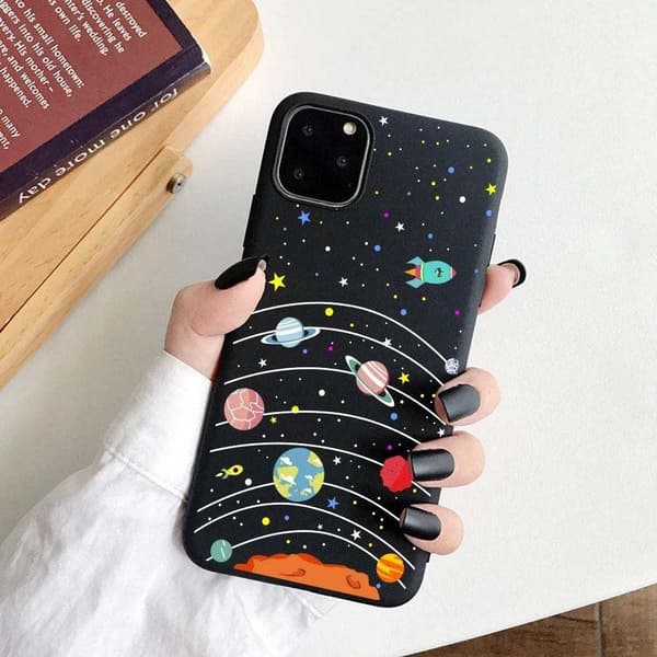 iPhone 13, Pro & Max case solar system planets stars rocket 13