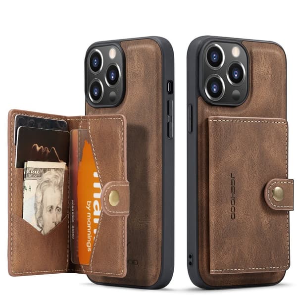 Praktiskt Skal med Kortfack - iPhone 13 Pro Max Brun