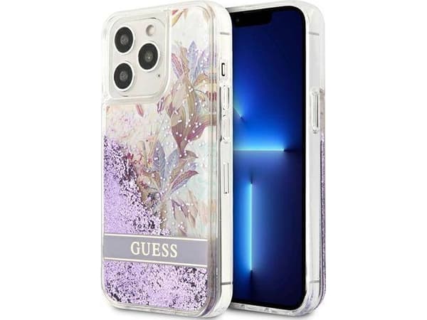 Guess Guess Guess Guess GUHCP13LLFLSU iPhone 13 Pro/13 6.1″ violetti/violetti kovakotelo kukka nestemäinen glatter