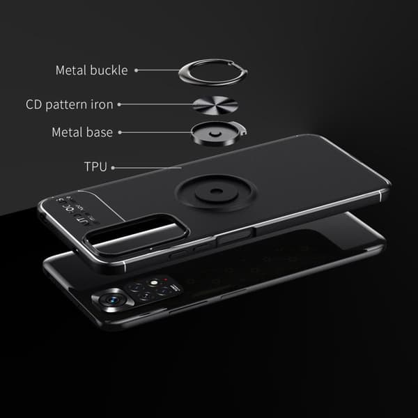Xiaomi Redmi Note 11/11S deksel med fingerring og innebygd plate