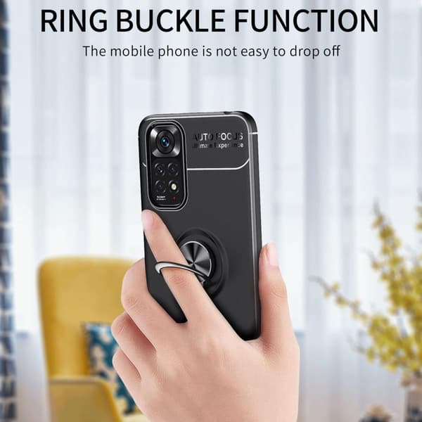 Xiaomi Redmi Note 11/11S deksel med fingerring og innebygd plate