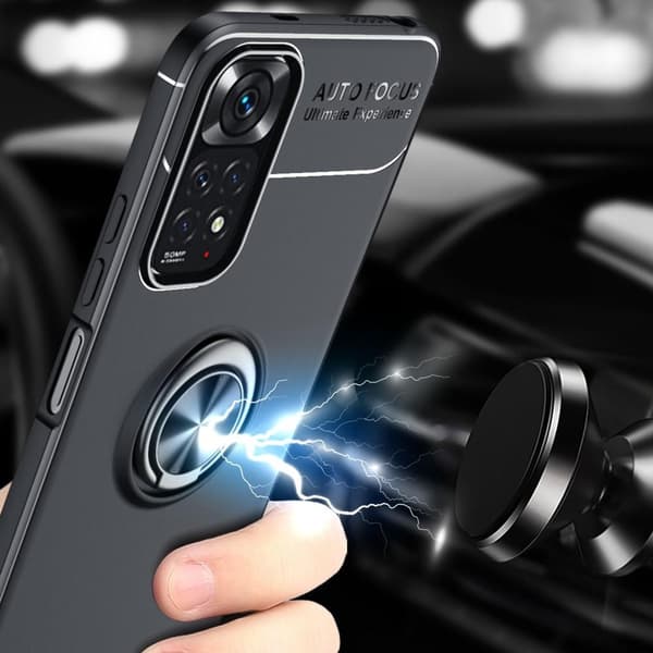 Xiaomi Redmi Note 11/11S deksel med fingerring og innebygd plate
