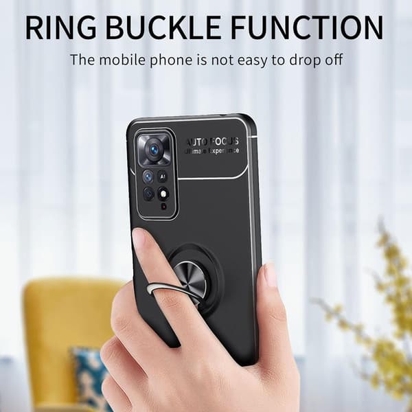 Xiaomi Redmi Note 11 Pro skal med Finger Ring och inbyggd plåt