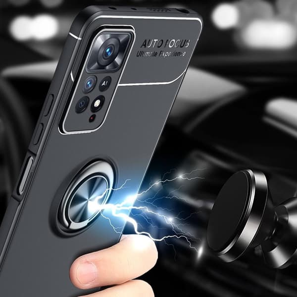 Xiaomi Redmi Note 11 Pro skal med Finger Ring och inbyggd plåt
