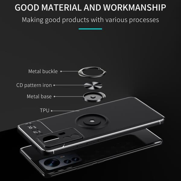 Xiaomi 12 Pro Fingerring Kickstand (indbygget metalplade) Taske