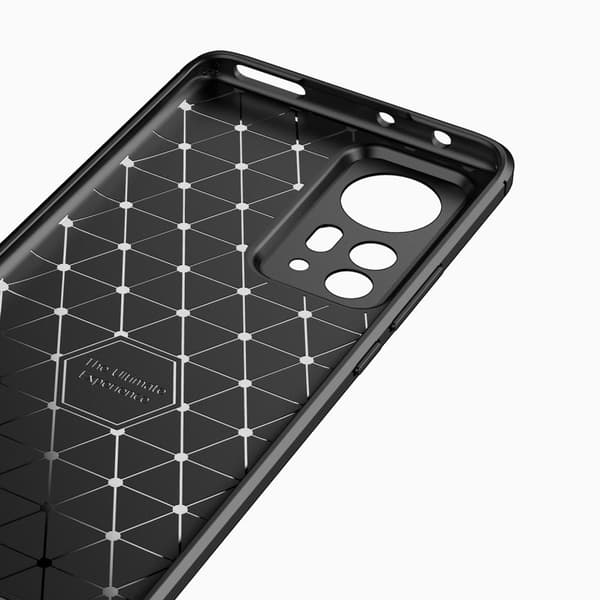 Xiaomi 12 Pro Hiilikuiturakenteinen TPU-kotelo - musta
