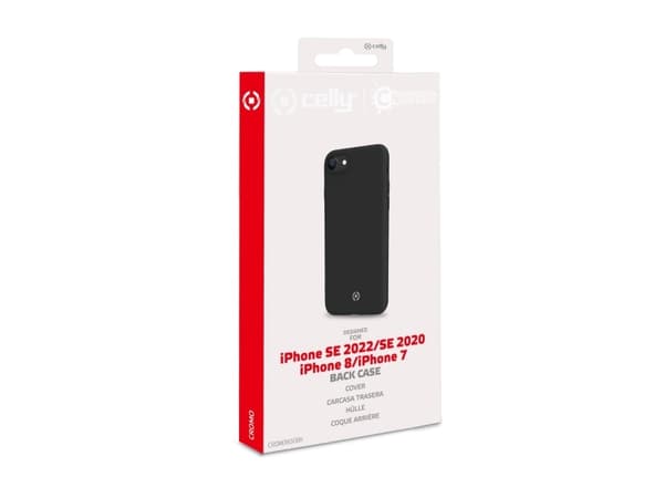 Celly Cromo - Baksidesskydd för mobiltelefon - termoplastisk polyuretan (TPU), silikonbeläggning - svart - för Apple iPhone 6, 6s, 7, 8, SE (3rd gene