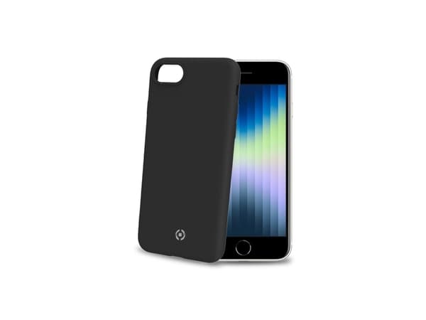 Celly Cromo - Baksidesskydd för mobiltelefon - termoplastisk polyuretan (TPU), silikonbeläggning - svart - för Apple iPhone 6, 6s, 7, 8, SE (3rd gene