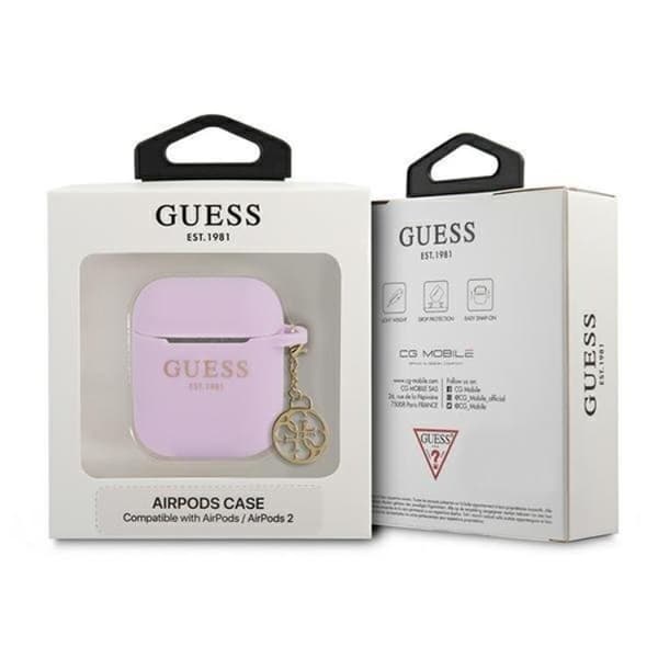 Guess Silicone Charm Collection Skal Airpods - Lila