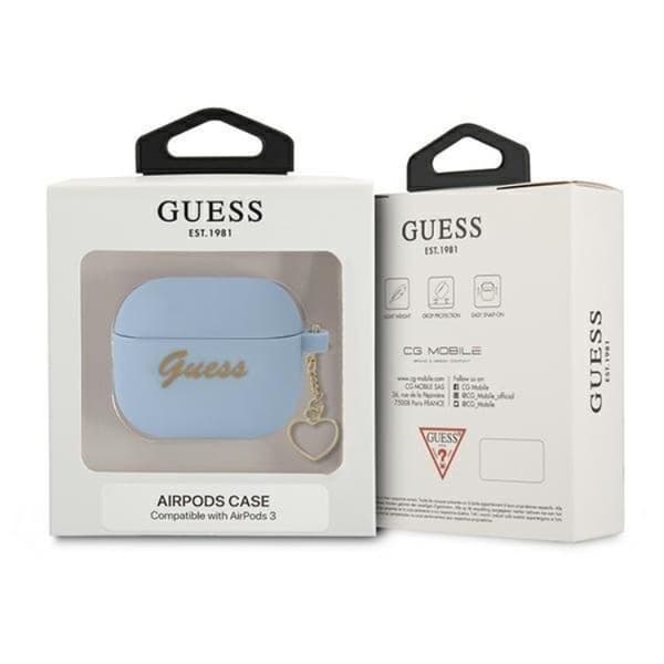 Guess Silicone Heart Charm Collection Skal Airpods 3 - Blå