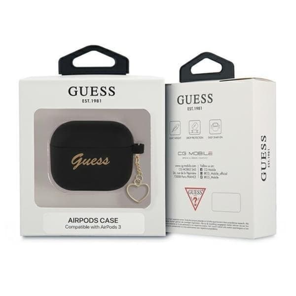 Guess Silicone Heart Charm Collection Skal Airpods Pro - Svart