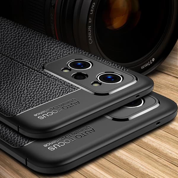 Realme GT Neo2 Litchi Texture Drop Protection Soft Flexible TPU Phone Cover