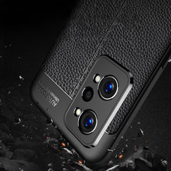 Realme GT Neo2 Litchi Texture Drop Protection Soft Flexible TPU Phone Cover