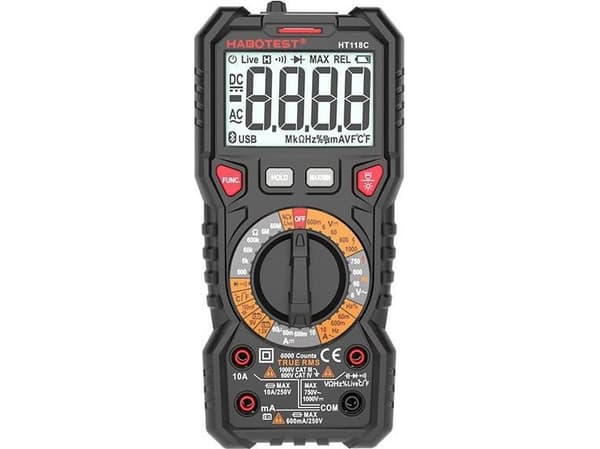 Habotest HT118C digitaalinen yleismittari taskulampulla, True RMS, NCV, akkutestaus
