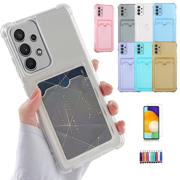 Samsung Galaxy A52/A52 5G - Card Cover / Beskyttelse Transparent Pink