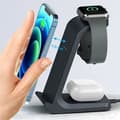 Miniatyrbild 4 av 6: Tech-Protect 3-in-1 Trådlös laddare iPhone, Apple Watch, AirPods A8 - Svart