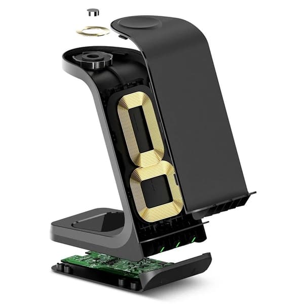 Tech-Protect 3-in-1 Trådlös laddare iPhone, Apple Watch, AirPods A8 - Svart