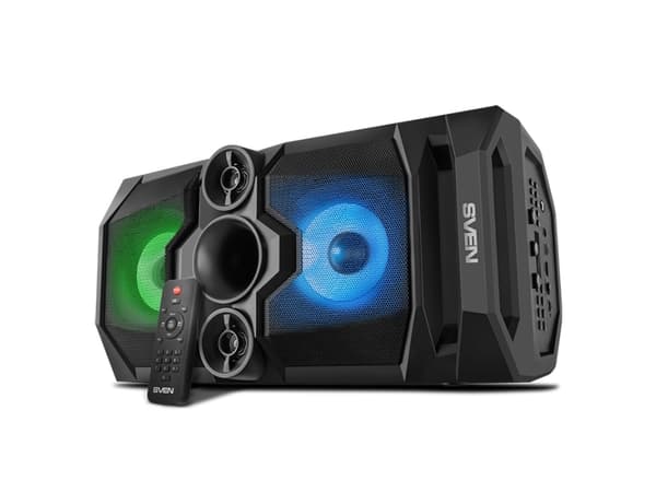 Høyttaler SVEN PS-655, svart (50W, TWS, Bluetooth, FM, USB, Micro SD, LED-skjerm, RC, 2x4400mA*h); SV-020163