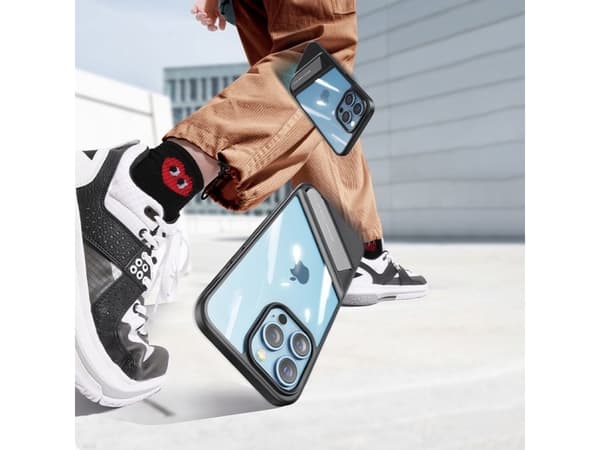 Ugreen Ugreen Fusion Kickstand-deksel stivt deksel med gelramme og stativ for iPhone 13 Pro svart (90153)