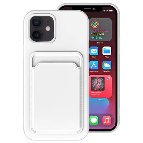 iPhone 12 Mini - Skyddande Stilrent Skal med Korthållare