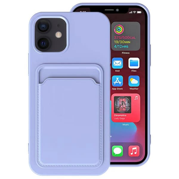 iPhone 12 Mini - Skyddande Stilrent Skal med Korthållare