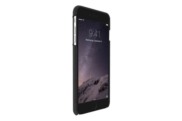 Just Mobile Quattro Back - Baksidesskydd för mobiltelefon - robust - genuint läder, polykarbonat - svart