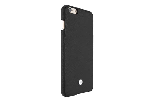 Just Mobile Quattro Back - Baksidedeksel for mobiltelefon - robust - ekte skinn, polykarbonat - svart
