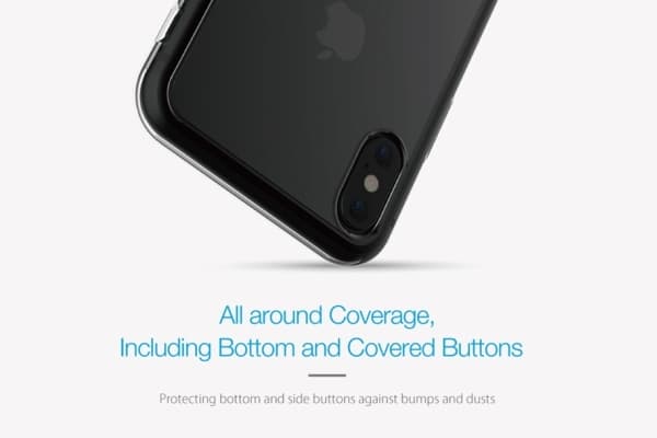 JustMobile TENC, Etui, Apple, iPhone X, 14,7 cm (5.8"), Gjennomsiktig