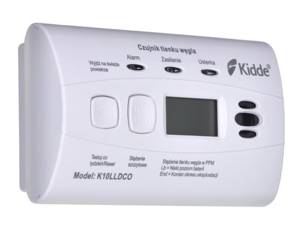 Karbonmonoksid og karbonmonoksiddetektor LCD K10LLDCO Kidde