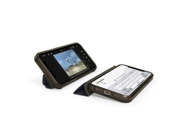 Pipetto Origami Folio for iPhone 12/12 Pro - Dark Mėlyna